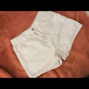 White High Waisted Shorts